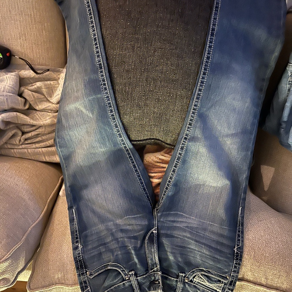 W Ariat Real Denim Long Jeans with Paisley Lining